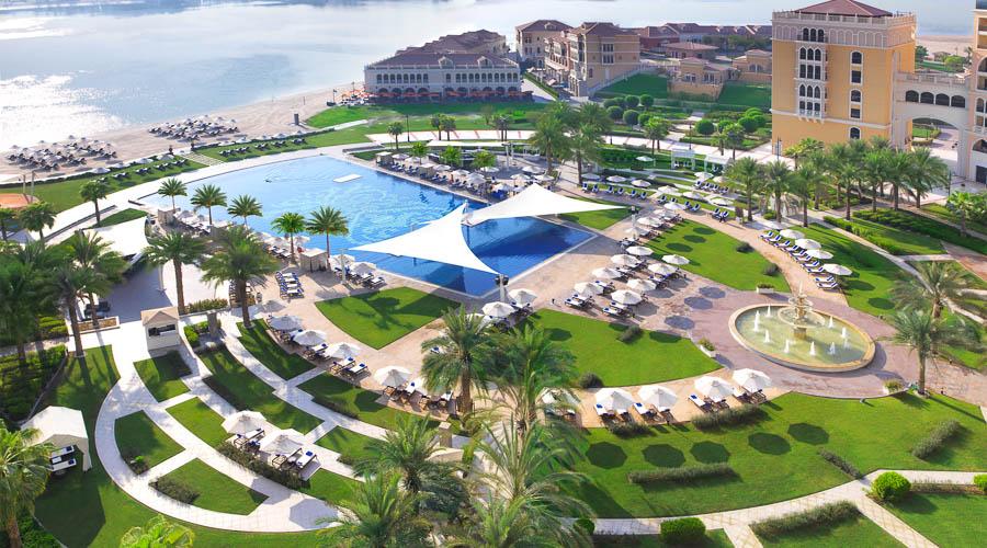 aerial view of Ritz Carlton beach and pool